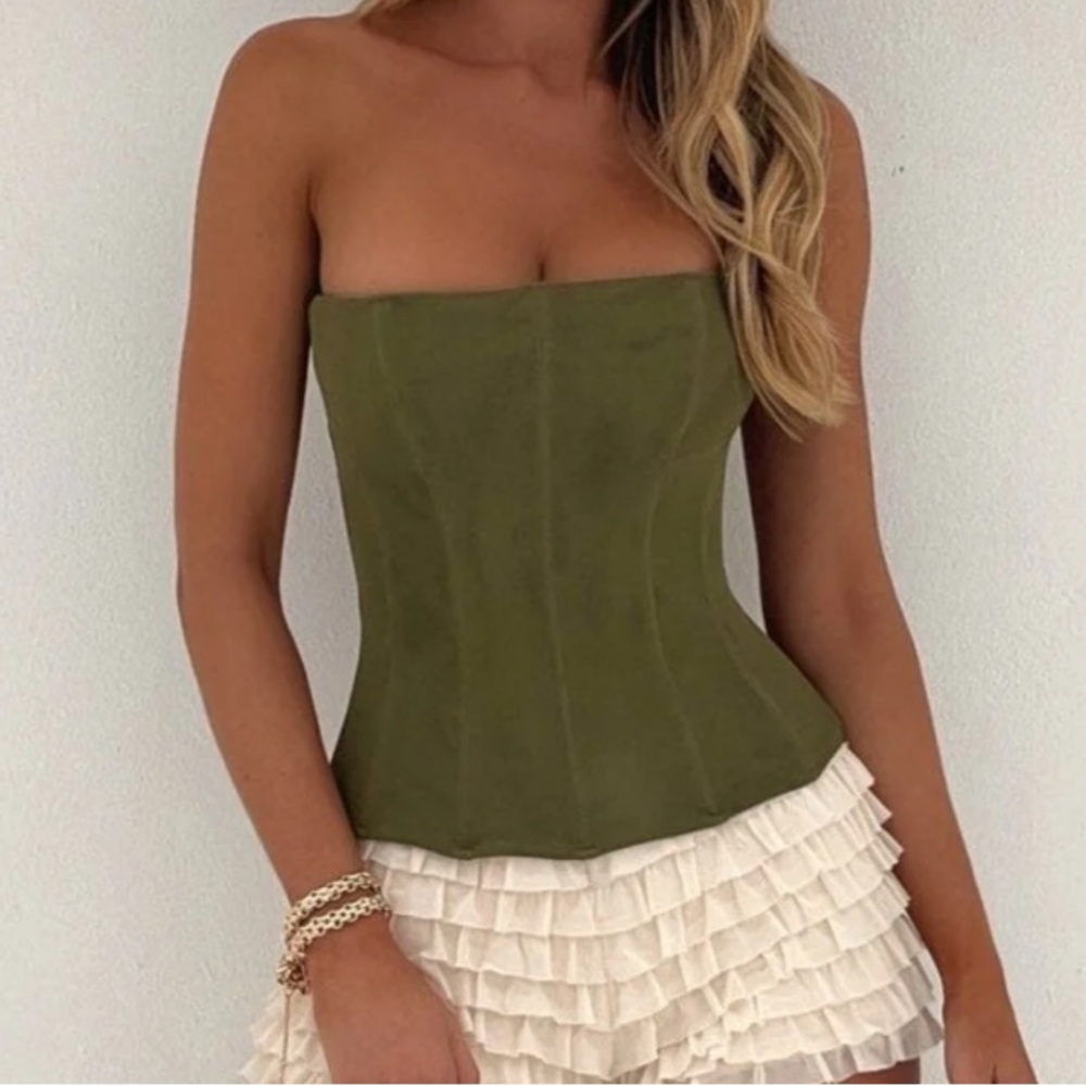 Outcast Clothing Green Corset Top
